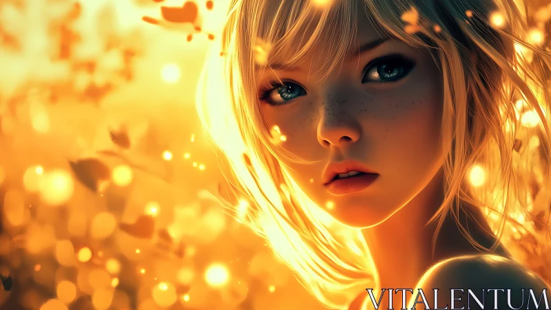 Backlit anime portrait shows volumetric glow and shallow depth