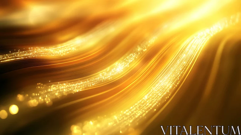 Golden photonic wavefronts with luminescent particle streams.