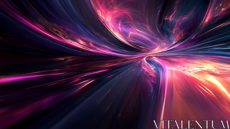 Galactic light tunnel curves into a radiant cosmic vortex