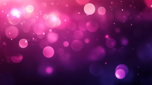 Vibrant Pink and Purple Bokeh Lights Abstract Digital Art.