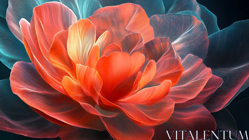 Digital flower render shows layered translucent petals in detail