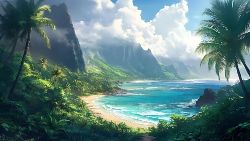 Tropical Coastal Valley with Steep Mountain Formation.