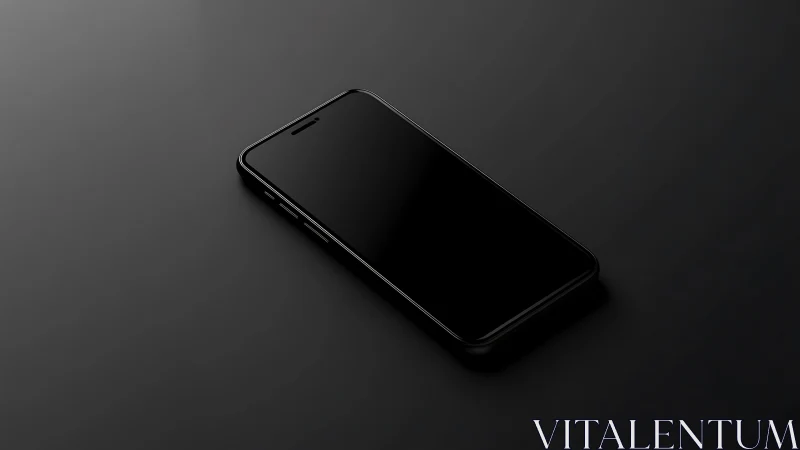 Modern Black Smartphone on Dark Surface.