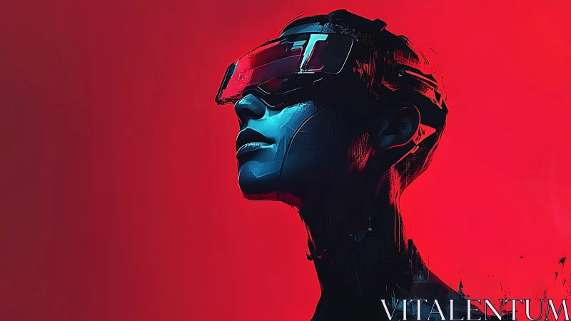 Bold cybernetic portrait celebrates neon future dreams