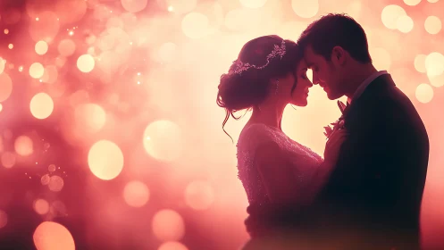 Two Hearts Glowing Together in Romance.