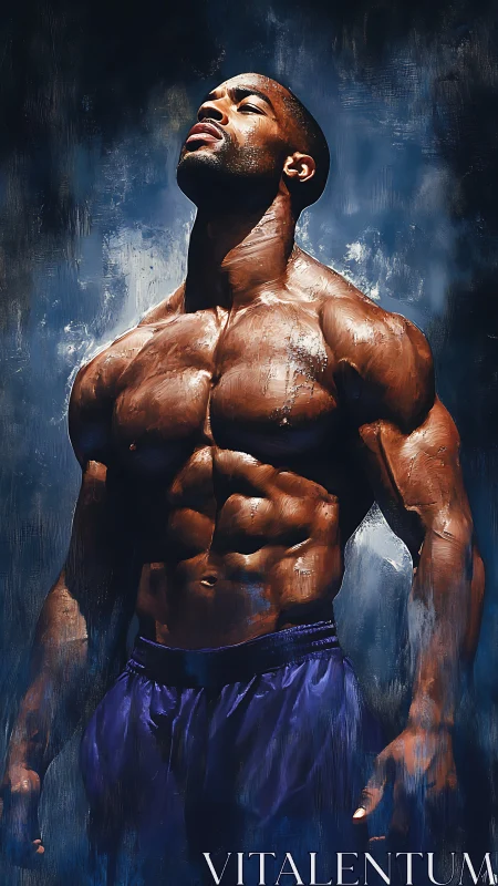 Hyperreal musculature study emphasizes specular highlights and tension