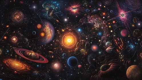 Fractal cosmic nebulae swirl through luminous galactic void