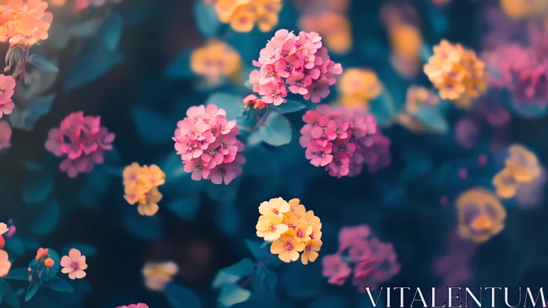 Clustered Blooms Dancing in Twilight Hues