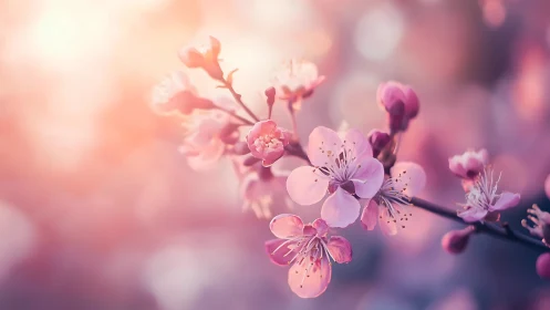 Delicate Pink Blossoms Bathed in Soft Floral Light.
