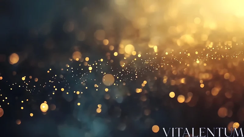 Golden bokeh lights abstract background in dreamy style.