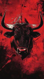 Bold bull portrait glowing against deep crimson energy.