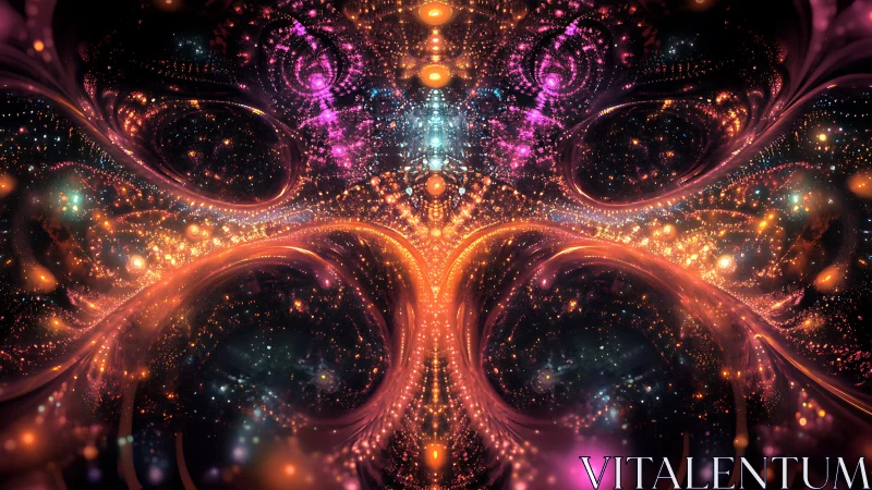 Nebulae swirl inward as a cosmic mask quietly ignites