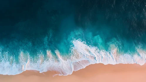 Aerial littoral wavefront dynamics over gradient sand shore.