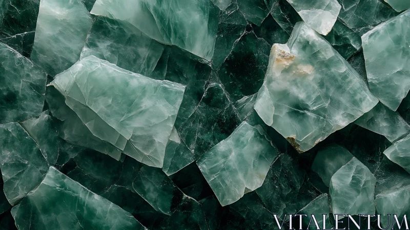 Emerald mineral shards forming crystalline geometric surface.