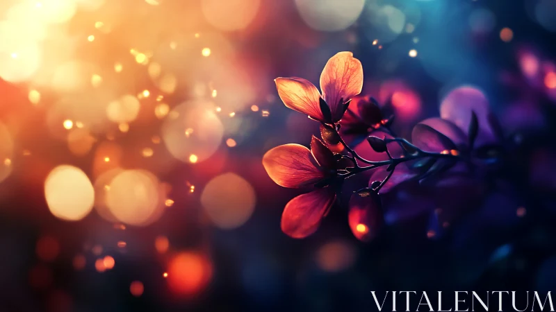 Golden Petals Dance Through Dreamlit Bokeh Realms