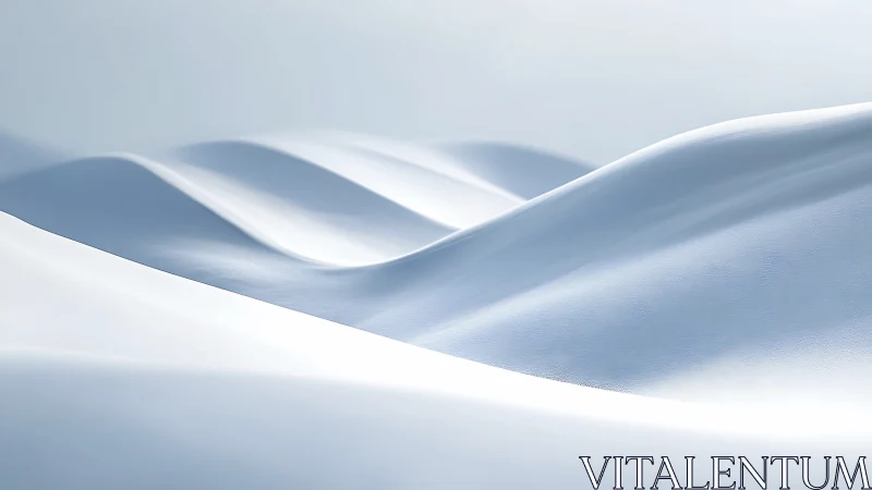 Minimalist snow dune topography with soft specular highlights