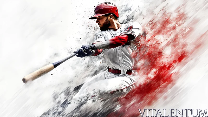 Dynamic baseball batter captured in high-impact digital motion