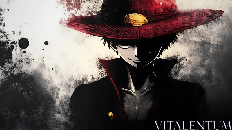 Bold straw-hatted wanderer steps from the shadows in style