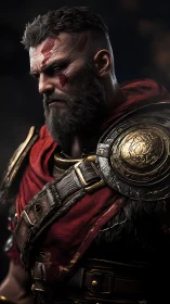 Battle worn warrior paused in a rare quiet moment.