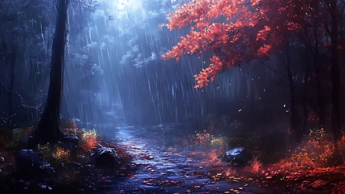 Enchanted Forest Stream Glows with Autumn Magic