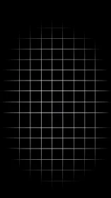 Symmetrical white grid pattern on black background surface.