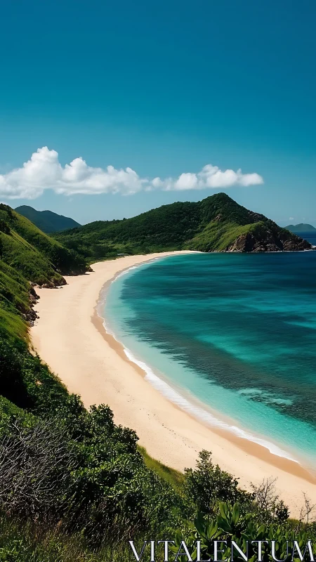 Crescent Bay Beach Cove Mountain Backdrop.