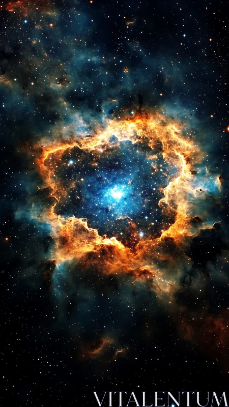 Celestial ember ring guarding a newborn starstorm heart.