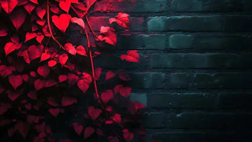 Crimson Tendrils Whisper Against Slate.