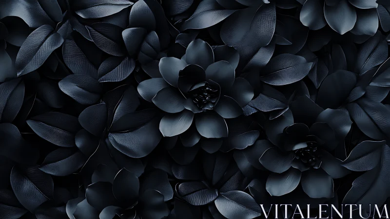 Sculptural synthetic petals arranged in layered monochromatic composition displaying dimensional rel