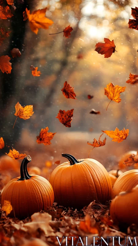 Pumpkin patch waltz beneath swirling amber leaves.