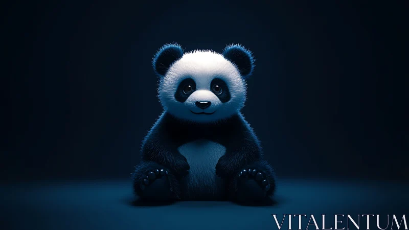 Digital painting of stylized baby panda in cinematic lighting.