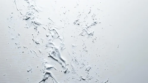 Abstract textured white paint on canvas in minimalist style.