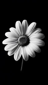 Elegant Daisy Blooms in Stunning Monochrome Detail