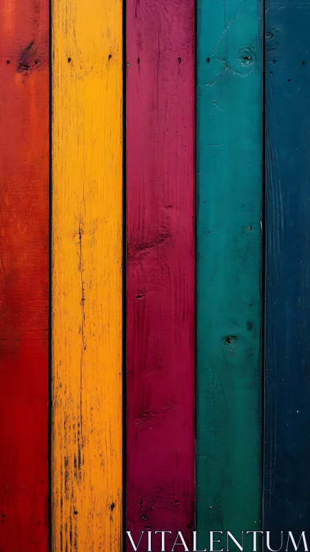 Colorful wooden planks bringing relaxed rustic charm.