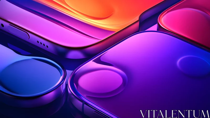 Vibrant Close-Up of Colorful Smartphones in Modern Lighting.