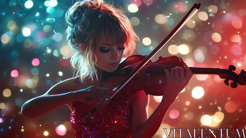 Shimmering violinist pours her heart into a glowing night