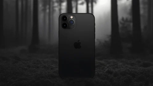 iPhone 11 Pro in Space Black on Forest Floor.