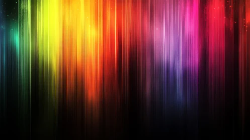 Glowfall rainbow lights cascading through a quiet night.