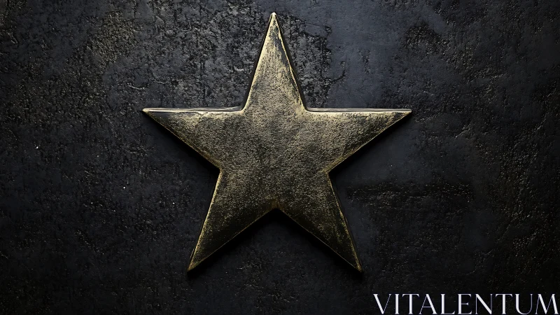 Textured gold star emblem on dark concrete backdrop.