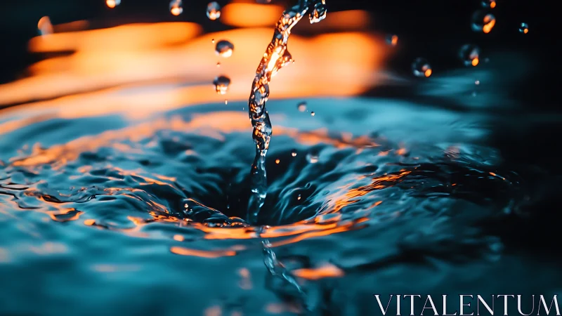 Glowing water ripple captures a quiet moment of reflection.