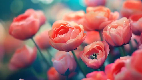 Blushing Peonies Dance in Luminous Bloom.