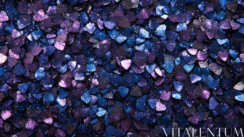 Stardust hearts shimmer in neon violet and midnight blue glow.