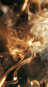 Golden Liquid Flows Through Space.