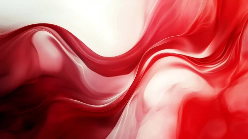 Red and white fluid gradient with soft wave formations.