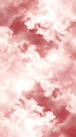 Soft rose clouds form vertical abstract atmospheric field.