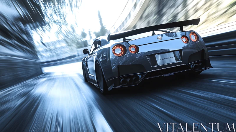 Midnight track beast slicing through a tunnel of raw speed.