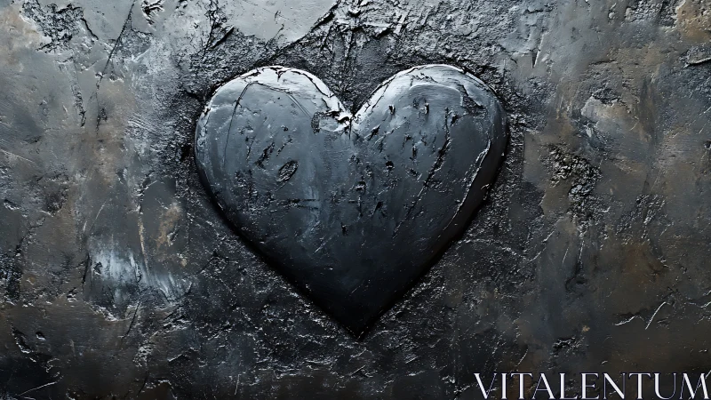 Weathered Heart Form Embedded in Textured Clay Matrix.