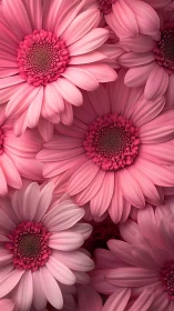Pink Gerbera Blossoms in Full Bloom Symphony.