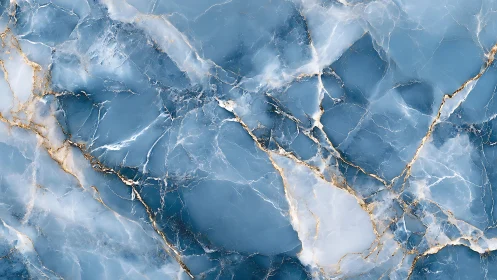Elegant blue marble texture with gold veining, luxurious abstract design.