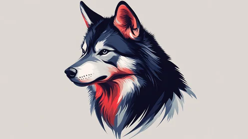 Wolf of painted fire studies horizons with cool patience